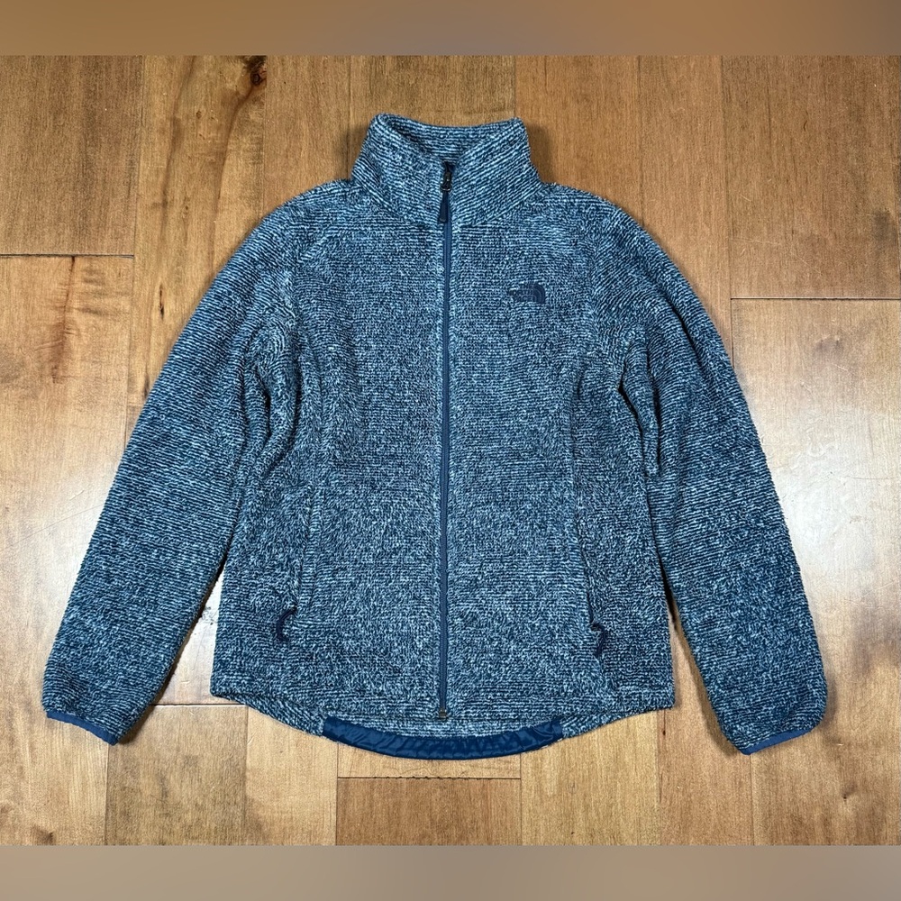 The North Face High Pile Fleece Full Zip Blue Jacket Sherpa Women's Size Medium - Picture 1 of 4